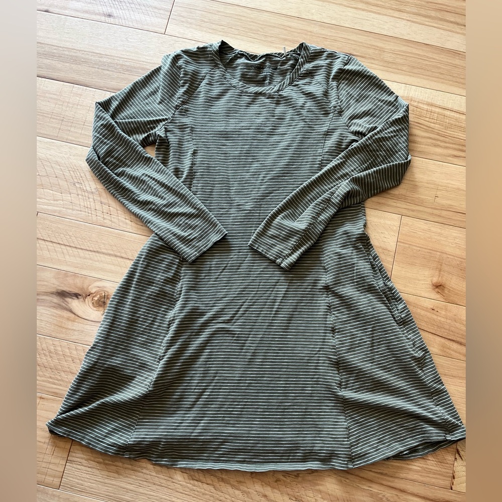 Toad&Co Olive Striped Eco Dress